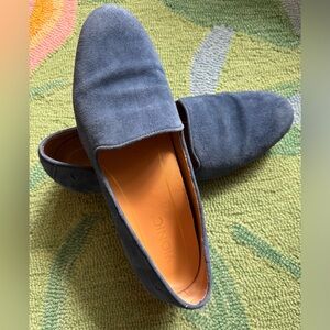 Vionic Blue Suede Slip-On Loafers with Orange Insole